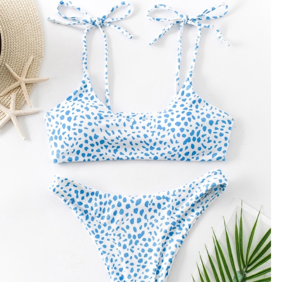 Other - Bikini Rib Tie Shoulder Swimsuit Med new!